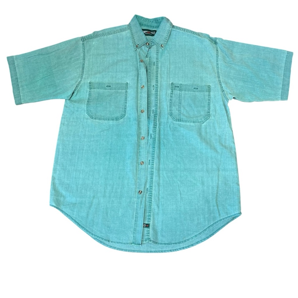 VTG American Eagle Outfitters Men’s Light Green Linen/Cotton Casual Shirt Sz L
